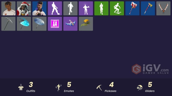 [PSN/XBOX/PC] 3 skins | Slayer Juice WRLD | Santa Dogg | Chord Kahele | 999 Knives | Fishstick Janky | Yule Bag | Mercurial | Frosted Frets