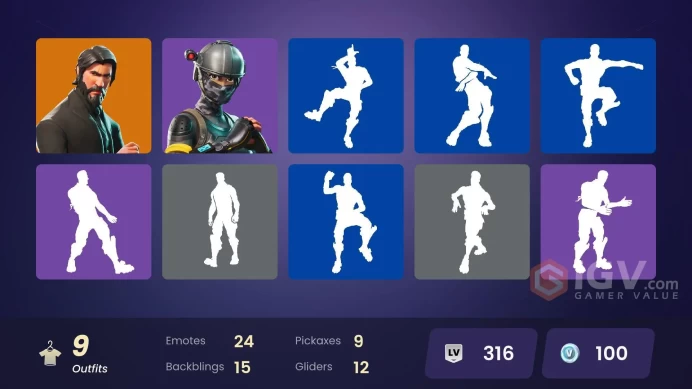 9 SKINS + THE REAPER + TAKE THE L + ELITE AGENT + DARK VOYAGER + BATTLEHAWK + RUST LORD + TEKNIQUE (LAST ACTIVE S9)