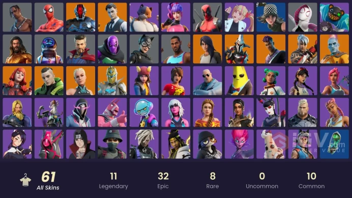 61 SKINS + TRAVIS SCOTT + DIAMOND JACK + GOLD MIDAS + HEAD BANGER + LAUGH IT UP + ASTRO JACK + AYIA + YELLOWJACKET + TUNE SQUAD LEBRON