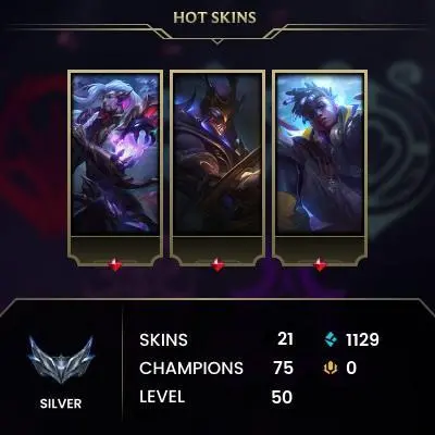 EUW / S15 SILVER II  / FLEX GOLD II / 64 CHAMPS / 21 SKINS / 17W/12L / 55%+WR / HONOR 5 / CHANGEABLE EMAIL / 5 MIN. 24/7 DELIVERY #L1/99425AR30