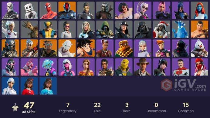 [PSN/XBOX/PC] 47 skins | The Foundation | Ronin | Malik | Predator | Snap | Menace | Son Goku | Darth Vader | Mandalorian | Mystique