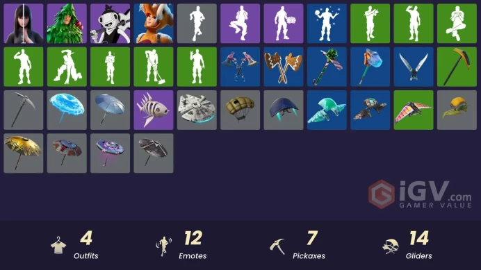 [PSN/XBOX/PC] 4 skins | Toona Fish | Lt. Evergreen | Charlotte | Wooly Warrior | Arroyo Pack | The Sith | Dino Deck | Inky|Kata-Pack|Beachcomber
