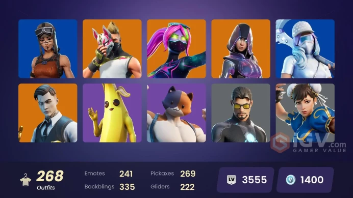 [PC/PSN/XBOX] 256 skins | Renegade Raider| Neo Versa | Gold Brutus | Gold Meowscles | Gold Midas |  Leviathan Axe |M211