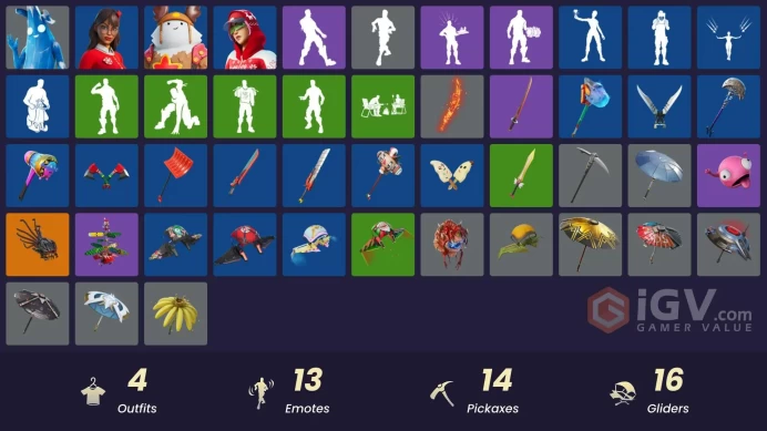 [PSN/XBOX/PC] 4 skins | Polar Peely | Sled Ready Guff | Arctic Adeline | Krisabelle |Spectra Protector|Lunar Hyperjet | Arroyo Pack | Neon Wings