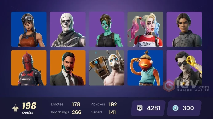 FA - [PSN/XBOX/PC] - 198 skins | Renegade Raider | Valeria | Red Knight | Era | Mizuki | John Wick | Backlash | Optimus Prime | Peter Griffin |