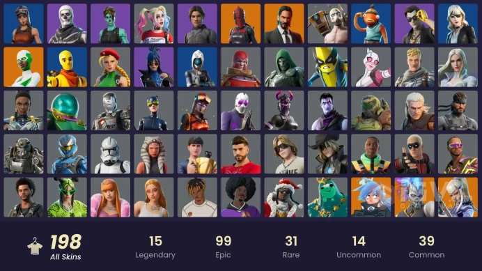 FA - [PSN/XBOX/PC] - 198 skins | Renegade Raider | Valeria | Red Knight | Era | Mizuki | John Wick | Backlash | Optimus Prime | Peter Griffin |