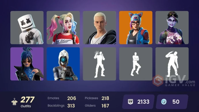 [ALL PLATFORMS]-268 Skin-248 Pickaxes- 206 Emotes-Dragon Balls-Magnus-Wonder Woman-Lara Croft (2000s)-Harley Quinn---FULL ACCESS---