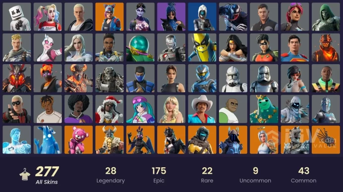 [ALL PLATFORMS]-268 Skin-248 Pickaxes- 206 Emotes-Dragon Balls-Magnus-Wonder Woman-Lara Croft (2000s)-Harley Quinn---FULL ACCESS---