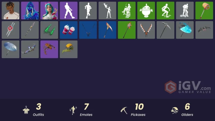 [PSN/XBOX/PC] 3 skins | Andromeda | Slayer Juice WRLD | Katalina | Captain Jones's Shield & Pickaxe | Meowtooth Plush | Gwenpool's Katanas