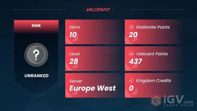 [Code 8664] Level 28 + 10 Skins / Europe / Very Cheap