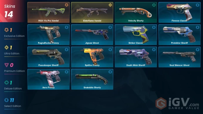EU 14 Skin RGX 11z Pro Vandal, Elderflame Vandal