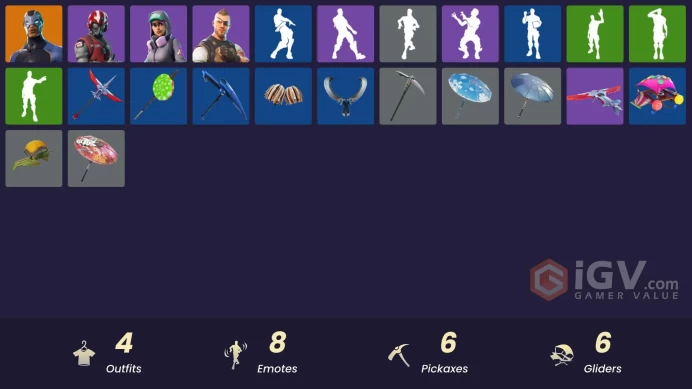 [PSN/XBOX/PC] 4 skins | Carbide | Wingman | Battlehawk | Teknique | Bogey Bag | Standard Issue | Clawz Retro | Lollipopper | Gale Force