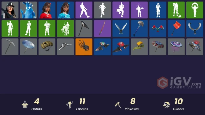 [PSN/XBOX/PC] 4 skins | Polar Peely | Ruby Shadows | Krisabelle | Blizzabelle | Blackout Bag | Ancestral Bloom | Dino Deck | 8-Ball Janky