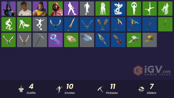 [PSN/XBOX/PC] 4 skins | Slayer Juice WRLD | Trailblazer Tai | Hope | Champion Stash'd | Cozy Conch | 999 Knives | Ratacat | Skullder