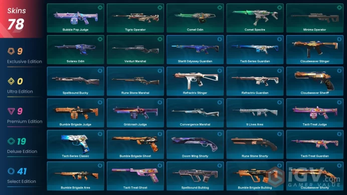 EU | RGX 11z Pro Karambit, Mystbloom Kunai, Xenohunter Knife, Ion Vandal, Prime Vandal, Recon Phantom, Sovereign Ghost, Neptune Spectre [F/A]