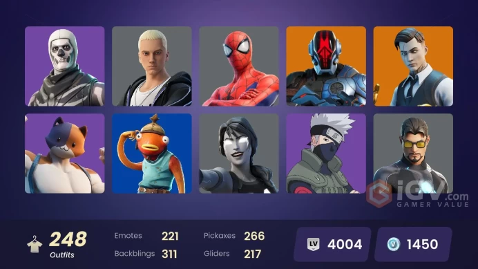 [ALL PLATFORMS] 242 skins-287 pickaxes-221 emote-Huntmaster Saber OG-Dragon Balls -Lara Croft-Naruto Skin-Fishstick-FULL ACCESS-