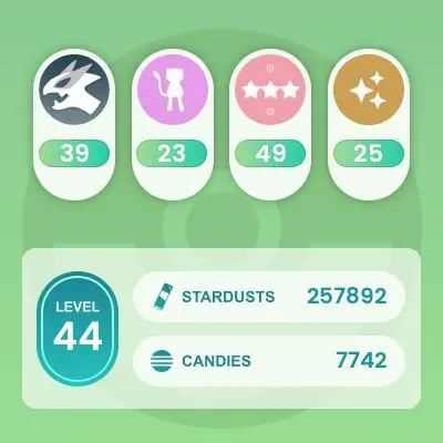 #0846 Account 2016, Level 44, 627 Pokemon, 25 Shiny, 39 Legend, 49 IV 100, 2 Shiny Legend, 5 Shadow Legend, Bag Items 600