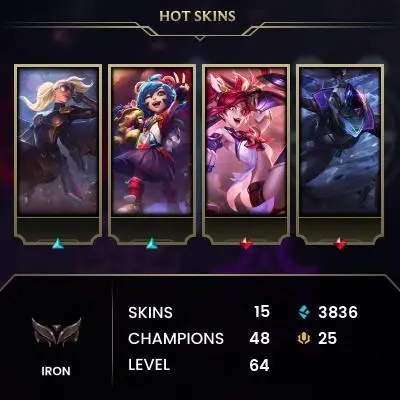 [EUW] - Iron I / 14 Skins / Changeable Mail | Instant Delivery | Lifetime Warranty | 100% Handmade & Secure | 24/7 Support