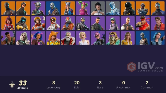 33 SKINS + FLOSS + LT.WINTER + THE REAPER + ROYALE KNIGHT + TAKE THE L + MAKO + BLUE SQUIRE + ORANGE JUSTICE + OMEGA + THE BRIDE