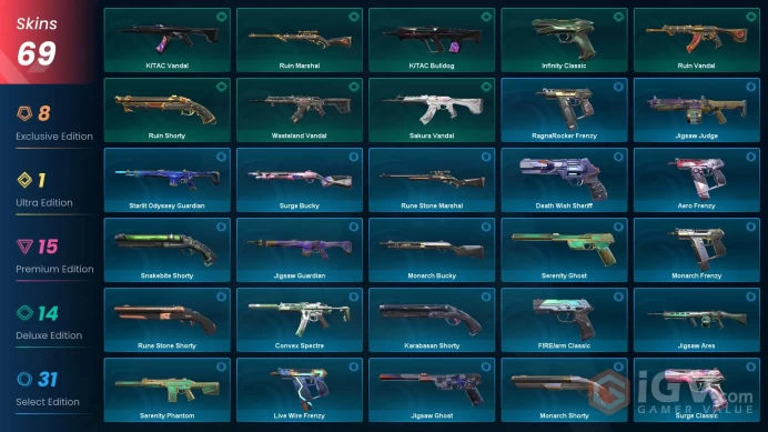 EU [ 69 TOP SKINS + 6 KNIFE ] Magepunk Electroblade + Black.Market Butterfly Knife + Elderflame Vandal + Ruination Phantom / full acces