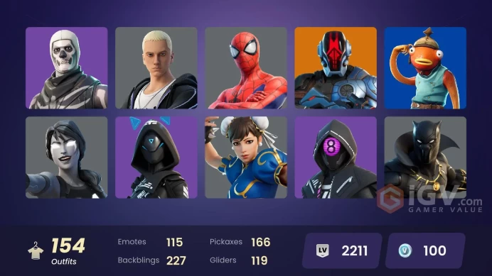 [ALL PLATFORMS]-152 SKIN-Chun-Li-Ryu-Lewis Hamilton-Son Goku-Blaze-Spectra Knight-Skull Trooper-Ninja-FULL ACCESS-CHANGEABLE MAIL