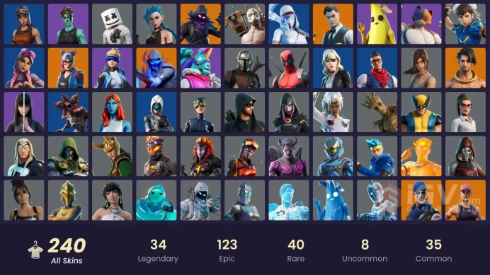 240 SKINS + MERRY MINT AXE + ARCANE JINX + SNAKE EYES (1605 DAYS AGO IN SHOP) + CANDY AXE + GOLD MIDAS + 2550 VB + ICONIC KIM KARDASHIAN