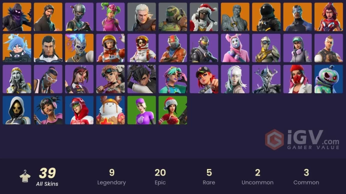 39 SKINS + THE REAPER + ELITE AGENT + TAKE THE L + TIDY + CANDY AXE + ORANNGE JUSTICE + CARBIDE + RAVEN + MASSAI + YULEJACKET + STONEHEART
