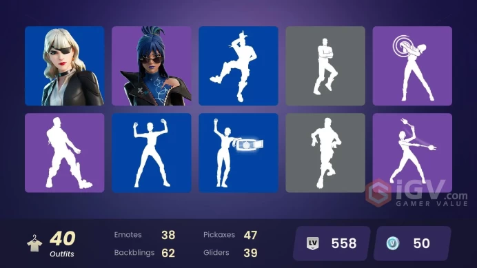 40 SKINS + TAKE THE L + ICONIK KIM KARDASHIAN + THE AXE OF CHAMPIONS + BUS BANNER + MICHONNE + RICK GRIMES + MEGUMI FUSHIGURO + KYRA + COMMANDO
