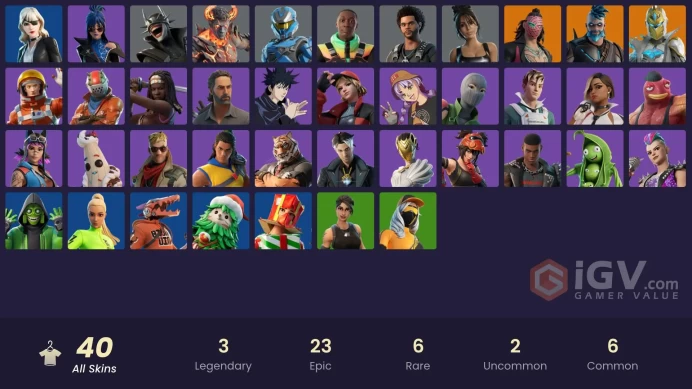 40 SKINS + TAKE THE L + ICONIK KIM KARDASHIAN + THE AXE OF CHAMPIONS + BUS BANNER + MICHONNE + RICK GRIMES + MEGUMI FUSHIGURO + KYRA + COMMANDO