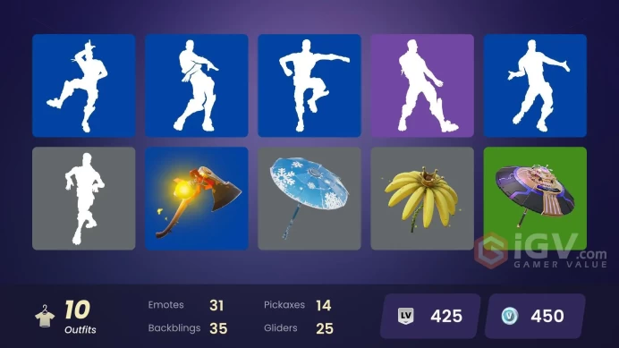 10 SKINS + TAKE THE L + DARK VOYAGER + FNCS RENEGADE + RUST LORD + MOONWALKER + MISSION SPECIALIST + BEST MATES