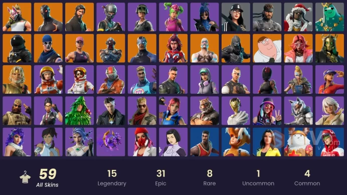 59 SKINS + THE REAPER + ELITE AGENT + STW OLD + TAKE THE L + TRAILBLAZER + FRESH + ARTEMIS + BRITE GUNNER + OMEGA + DRIFT