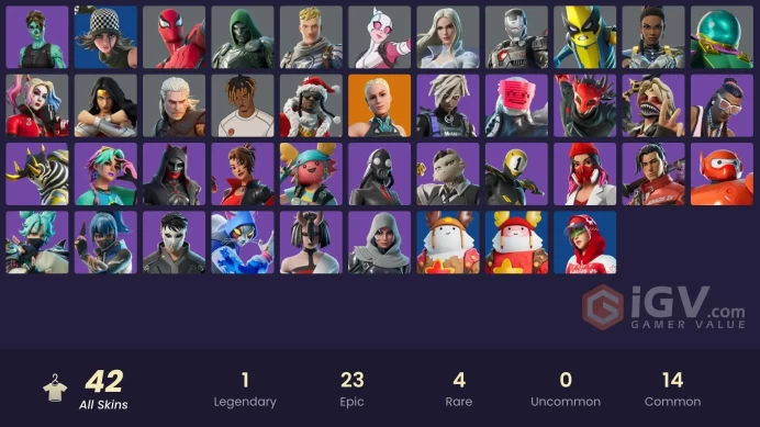 [PC/PSN/XBOX] 42 skins | Ghoul Trooper | Rebirth Harley Quinn | Paradigm (Reality-659) | Black Panther (Shuri)Bek120
