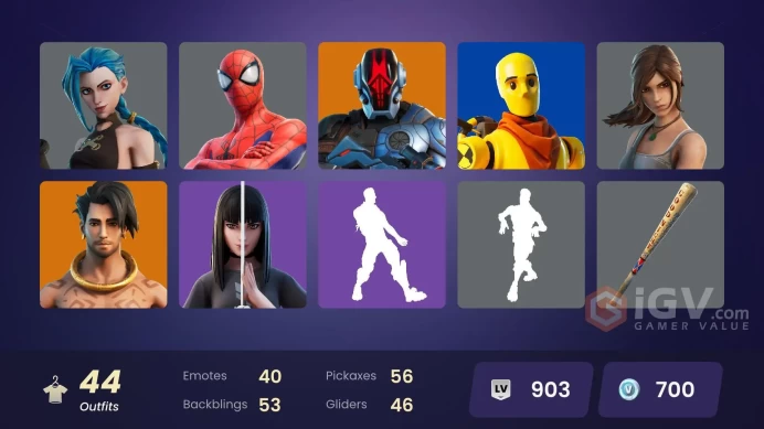 [ALL PLATFORMS]-44 Skin-Arcane Jinx-Lara Croft-Customized Captain-FULL ACCESS-