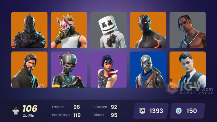 PC/PSN/Xbox/Nintendo 93 skins | Black Knight | Travis Scott | Sparkle Specialist | The Reaper | Blue Squire | Royale Knight | Elite Agent