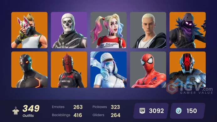 [ALL PLATFORMS]-342 Skin-342 Pickaxes-257 Emotes-259 Gliders-OG STW-FULL ACCESS-