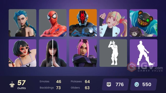 [ALL PLATFORMS]-57 Skins-Arcane Jinx-Rogue Spider Knight-Spider-Man Zero-FULL ACCESS-