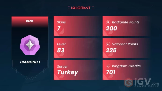 7 Skin // EU-TR // Prime Vandal + Forsaken Vandal + Blastx Phantom + Xenohunter Knife // FULL Access // Valorant Best Skins // Diamond 1