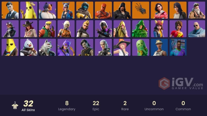 [PC/XBOX/PSN/SWITCH] 32 skins | Gold Brutus | Gold Midas | STAGE 5 | STAGE 4 | STAGE 8 | Stage 4 - NO PONYTAIL | Sentinel | DARK | 850 VB