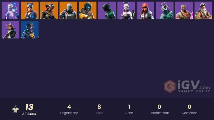 13 SKINS + GALAXY + DISCOVERY + STELLAR AXE + GALACTIC DISC + TOXIC TROOPER + SGT.WINTER + FABLE + POWDER + WAYPOINT