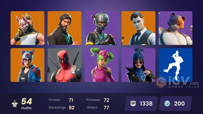 54 SKINS + THE REAPER + TAKE THE L + ELITE AGENT + GOLD MIDAS + GOLD BRUTUS + LAUGH IT UP + YULEJACKET + DAIGO + MONTAGUE + SUMMITSEEKER EVIE 