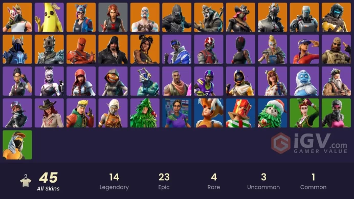 [PC/PSN/XBOX] 45 skins | Black Widow Outfit | Juke | Blue Striker | Ragnarok | Spider Knight | Zenith | Enforcer | Dire | A.I.M. | Drift 