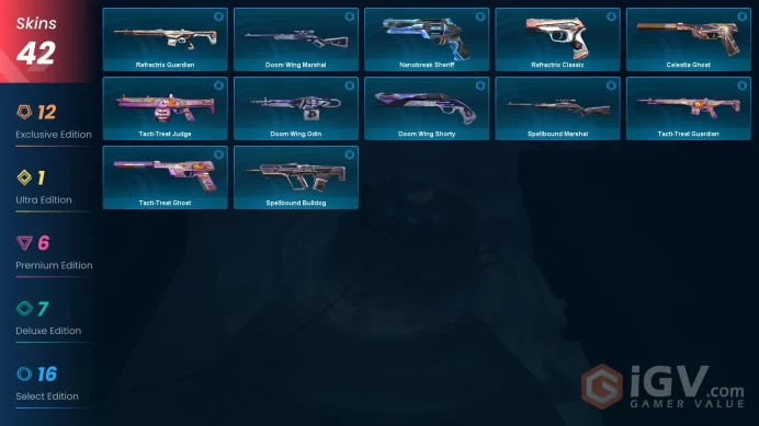EU - LVL 75 - Unranked - 5 KNIVES - 42 SKINS (~45,880 VP) Ion Karambit, RGX 11z Pro Karambit, Primordium Vandal, Byteshift Knife, Onimaru Kunit