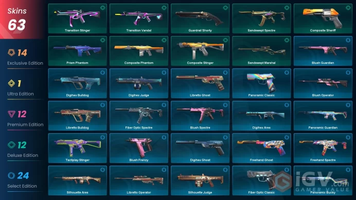 EU - LVL 46 - Unranked - 8 KNIVES - 63 SKINS (~64,900 VP) Kuronami Collection, Ignite Fan, Champions 2023 Vandal, Xenohunter Phantom, Kuronami 