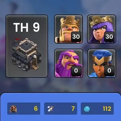 [Code 8759] Th9 XP 112 / 9k Gems + Semi Max / Very Cheap