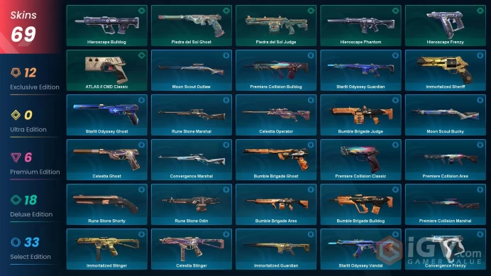 EU 69 skins | Kuronami Vandal | EX.O Vandal | Prelude to Chaos Vandal | Reaver Karambit | RGX 11z Pro Firefly | Xenohunter Knife Neptune Vandal