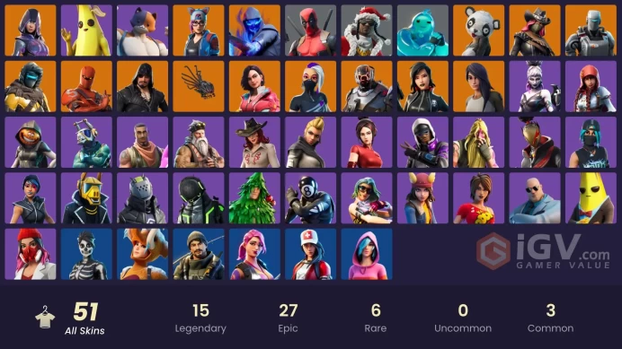 [PC/PSN/XBOX] 51 skins | Glow | Peely | Harley Hitter | Ice Breaker | Hybrid (Stage 4) Zka718