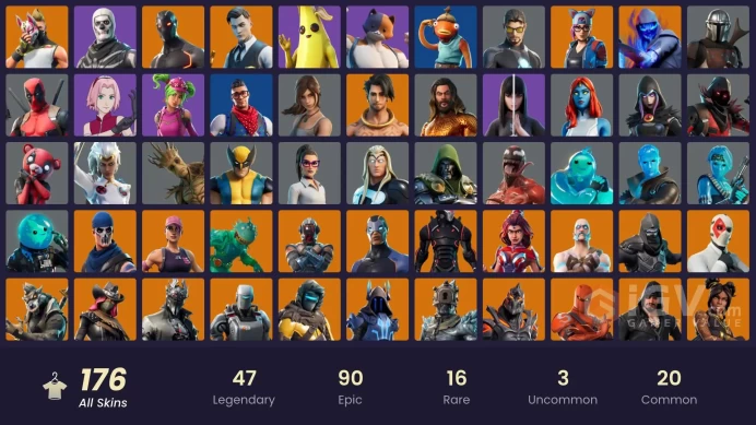 175 SKINS + SAKURA HARUNO + OMEGA (STAGE 5) + WORLD CUP + RARE EMOTES + GOLD MIDAS + STW OLD + DOUBLE AGENT WILDCARD + KOR