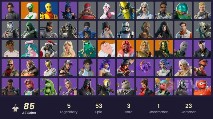 PC,PSN,XBOX 85 SKINS FA - CHANI - BACKLASH,HADES,PETER GRIFFIN,KNIGHT CONQUEROR,SPARKLE DIVA,CARMINE ROSSO,SIR RAVEN,DOOM RK959