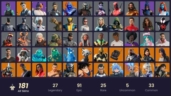 PC,PSN,XBOX 181 SKINS FA - FIXER,JOLTARA,GOKU,OPTIMUS,BLAZE,ETERNAL/ULTIMA KNIGHT,GHOUL TROOPER,BATMAN,MILES MORALES,MESSI,BASH,AANG RK963