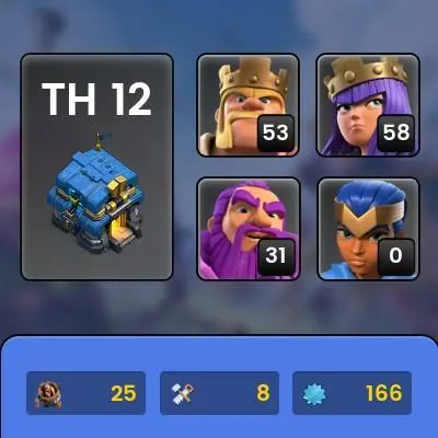 [Code 8797] Th12 XP 166 / 15k Gems + Semi Max / Very Cheap